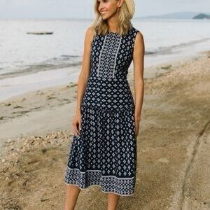 Draper James Sleeveless Magnolia Geo Midi Dress Size 8